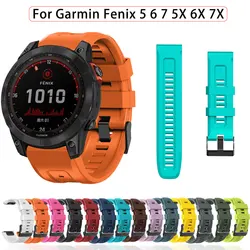 22mm 26mm cinturino per orologio per Garmin Fenix 5 6 7 5X 6X 7X 3 HR zaffiro silicone Smartwatch accessori cinturino da polso braccialetto