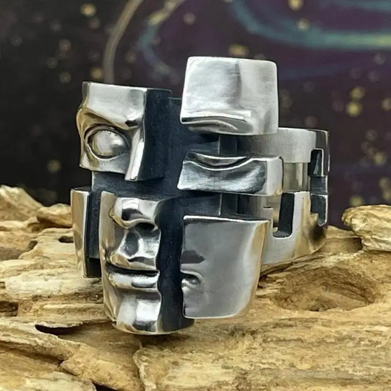 Exquisite Retro Mask Ring Premium Crafted Jewelry Perfect Gift For Collectors 