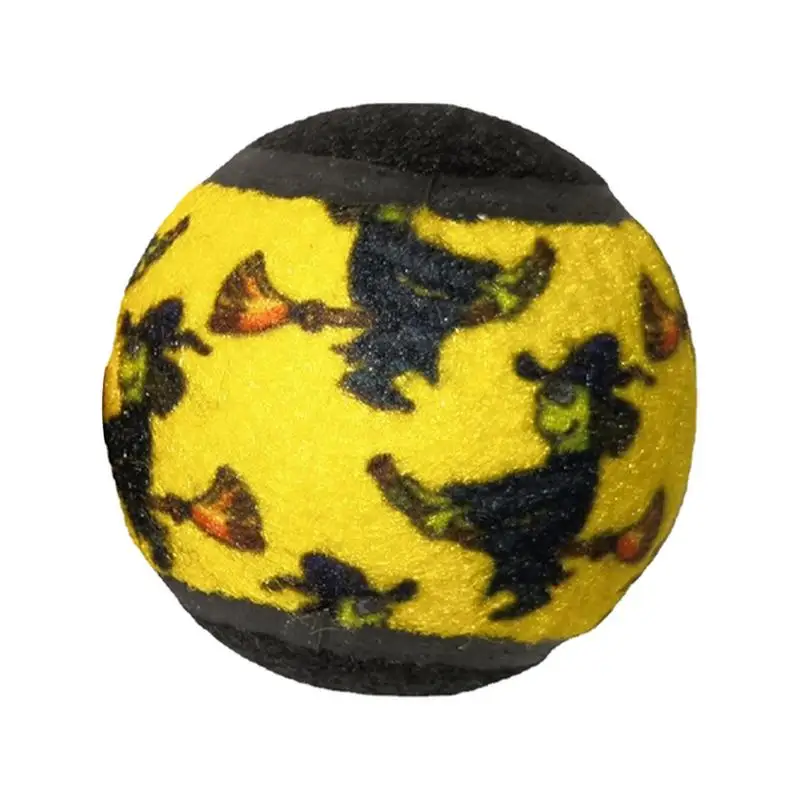 

Pet Dog Toy Bite-resistant Elastic Ball Bouncy Chew Ball Witch Pattern Puppy Training Toy