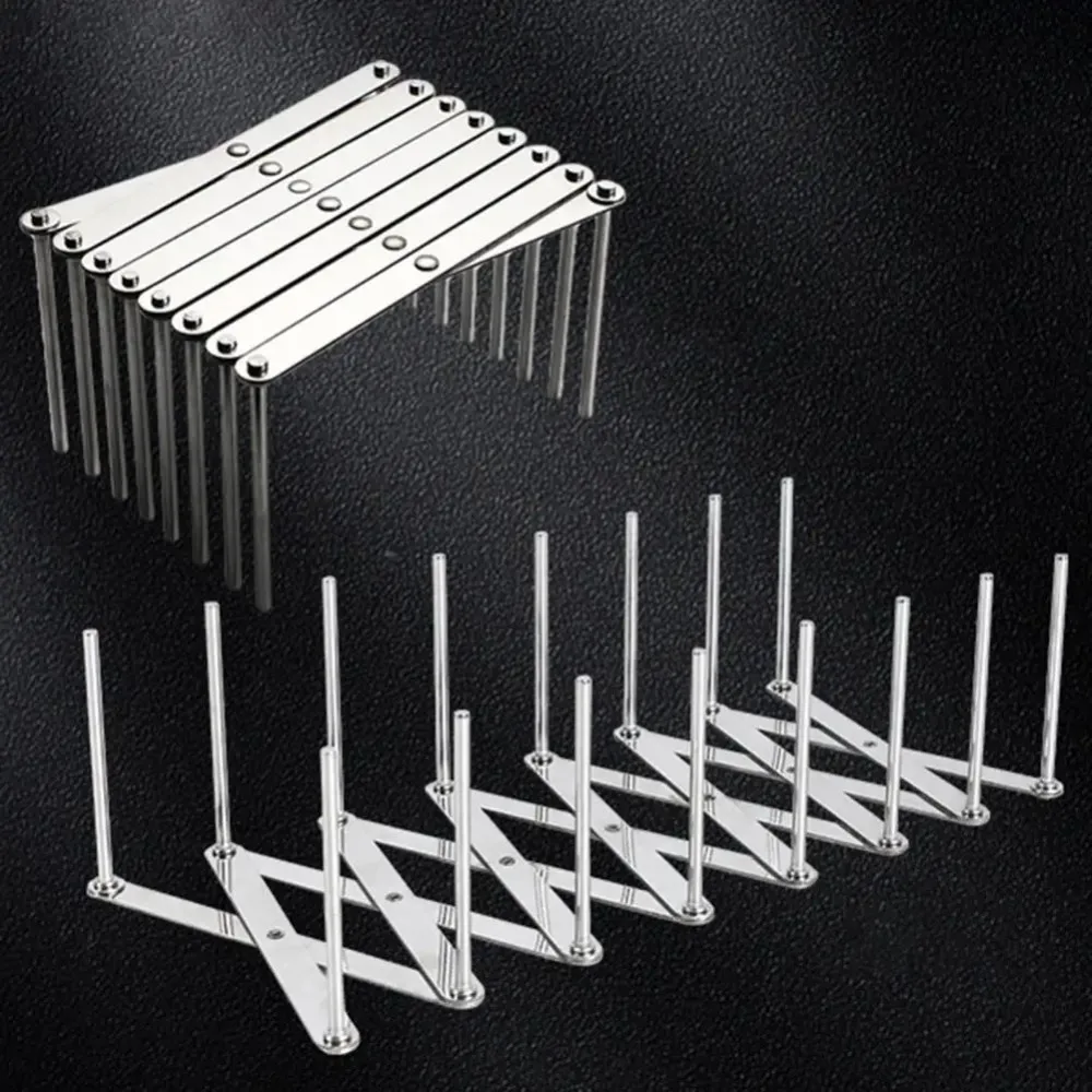 キッチン用格納式収納ラック、省スペース、鍋蓋ホルダー、ステンレス鋼板、頑丈、家庭用