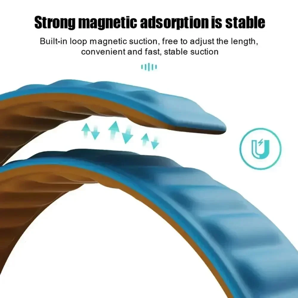 Correia magnética macia do silicone para o relógio da galáxia de Samsung, nenhuma faixa das lacunas, pulseira do laço, ultra, 47mm