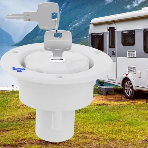 Husbilstillbehör Gravitys färskvattenpåfyllningslucka inloppsfilter låsbart för husbil båt campare släpvagn svart husvagnstillbehör 8 best sales husbilsvatten - №1