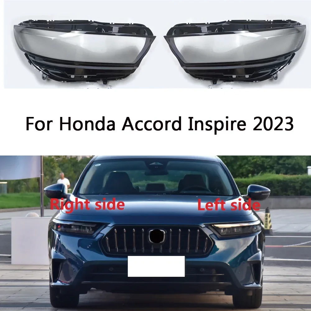 

HTTCY For Honda Accord Inspire 2023 2024 Front Headlight Cover Auto Headlamp Lampshade Lampcover Head Lamp light glass Lens