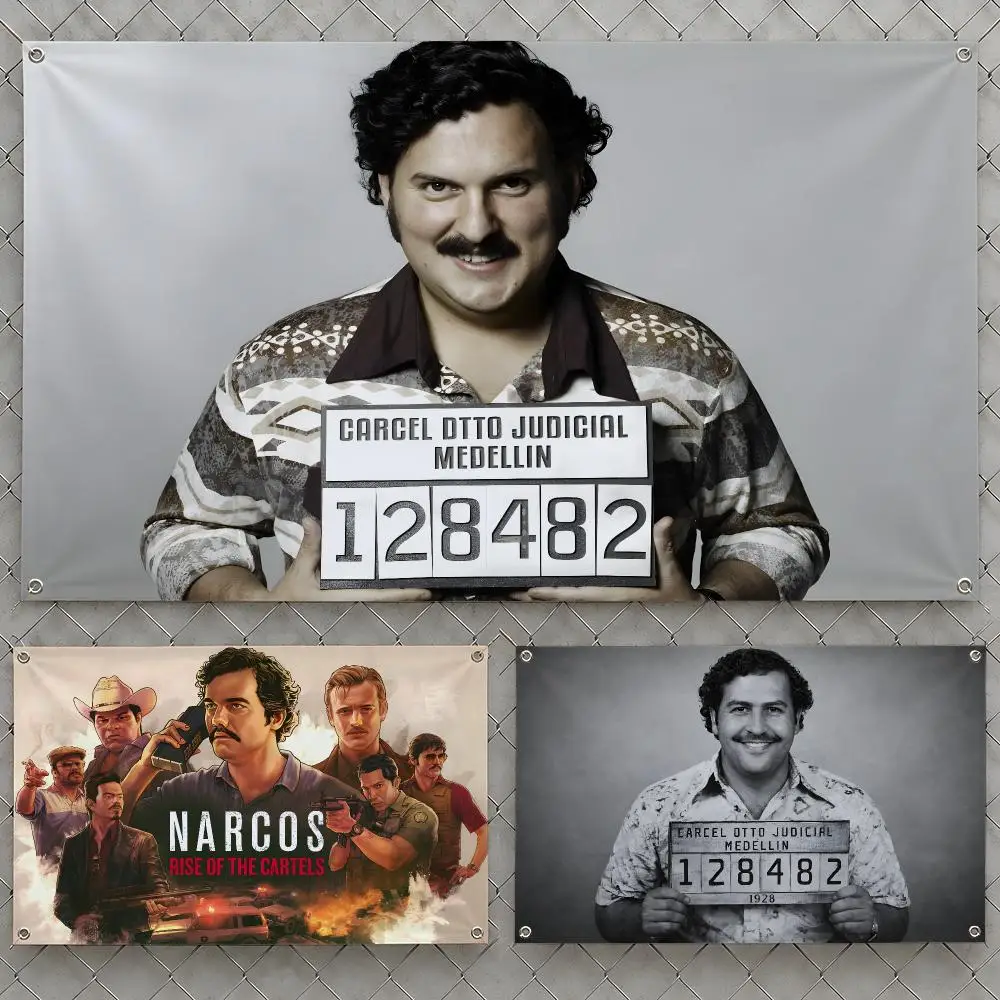 Person Pablo Escobar Medellin Cartel Flags Wall Hanging Flag Banners For Birthday Parties Outdoor Bedroom Dorm Room Decor
