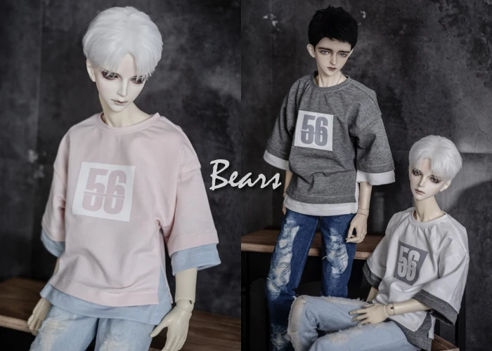 

BJD Doll Clothes BF Fashion Fake-Two Printed T-shirt Top For 1/3 1/4 BJD SD DD MSD MDD SD10 SD13 SD17 POPO68 Uncle SSDF Doll