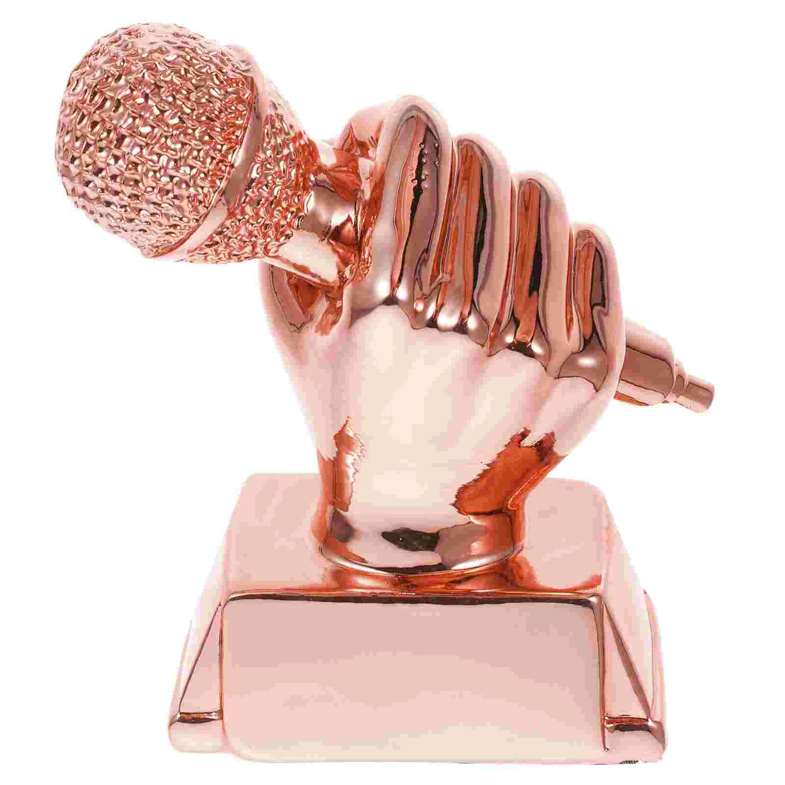 Microphone Trophy Music For Parties Funny Football Competition Award Trophies Synthetic Resin Singing Work