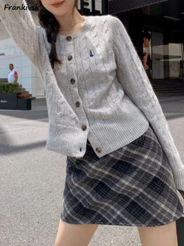 

Mini Skirts Women Korean Preppy Style Plaid A-line College All-match Aesthetic Y2k Simple Classic Lovely Faldas Autumn Retro New