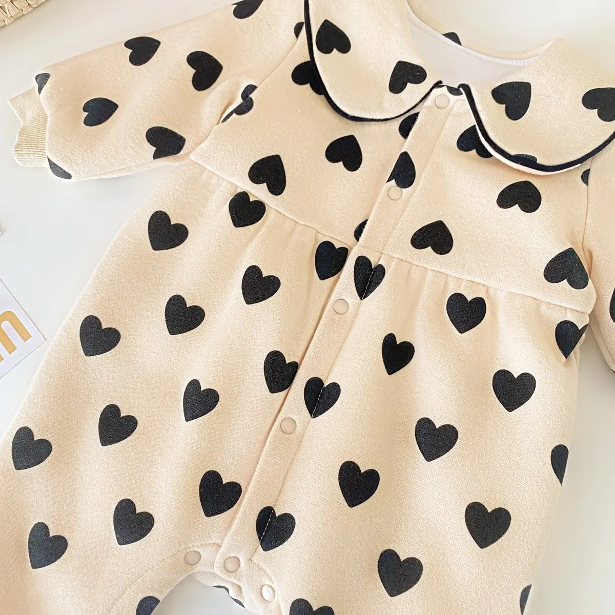 Sanlutoz Cotton Winter Baby Girls Clothing Rompers Cute Long Sleeve Infants Girls Jumpsuits Warm Printing 4
