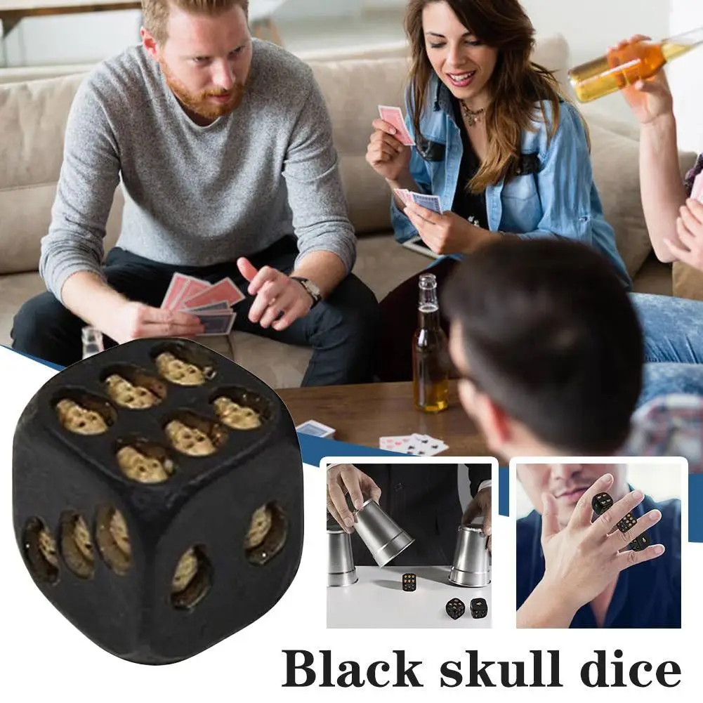 New Black Skull Dice Game Novelty Leisure Toy Creativity Black Party Game Carnival Festival Shell Toy Dice Funny F2V1