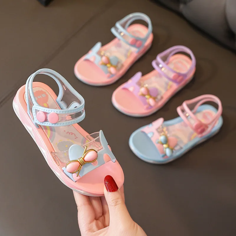 Kids Sandals Summer New Fashion Sandals Princess Shoes Student Shoes Soft Sole Beach Shoes Sandals for Girls Kid Shoes Sandalias