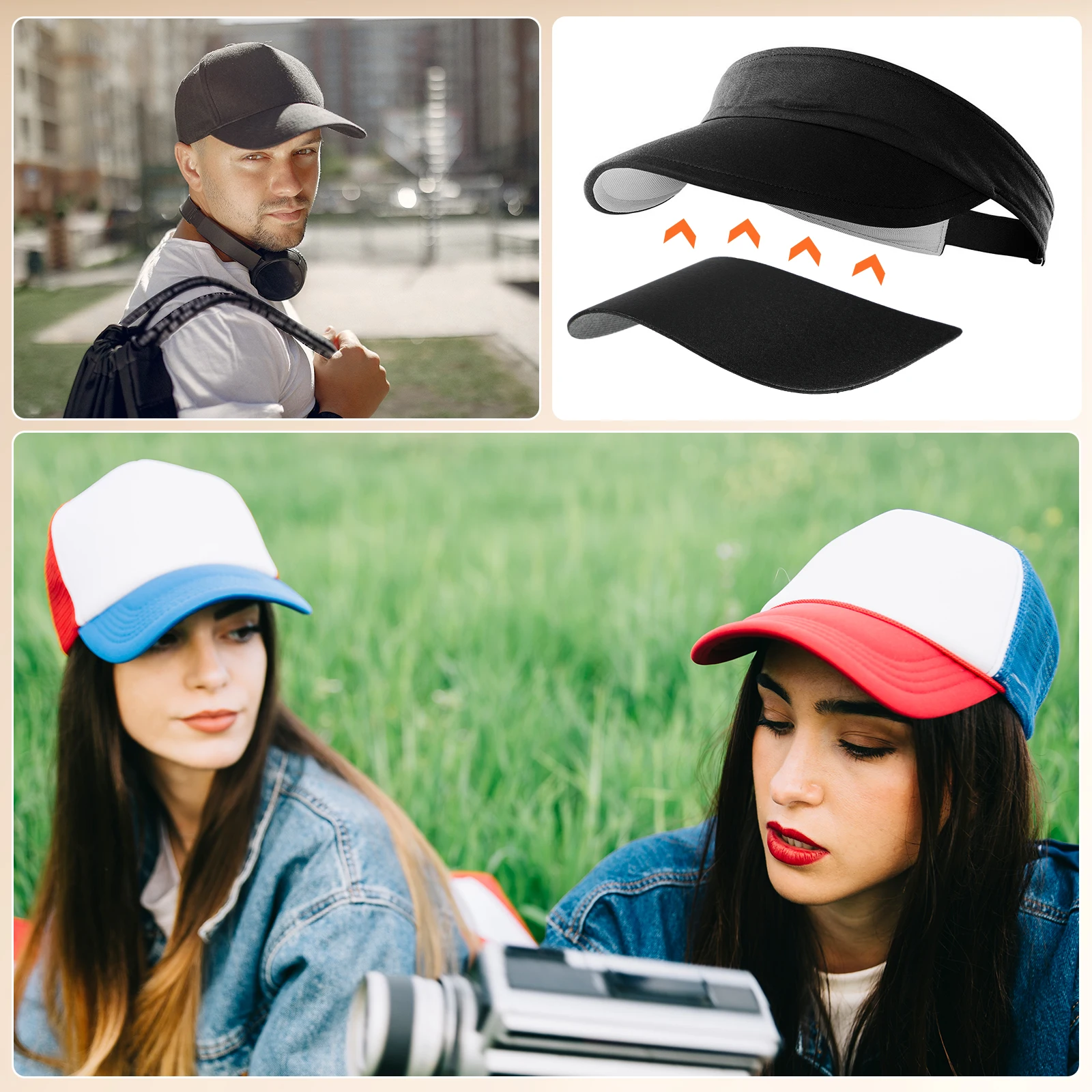 

10 Pcs Inserts Baseball Caps Replacement Black Visor Board Visor Board Inserts For Caps Liner Practical Lightweight
