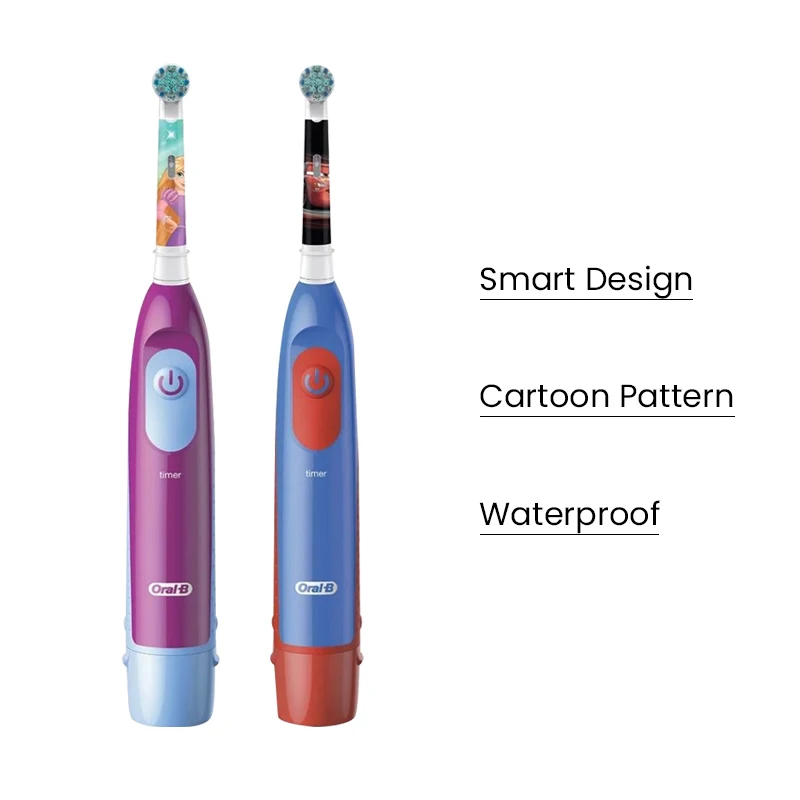 Oral B DB5510K Electric Toothbrush Children Rotary Teeth Brush Soft Bristles 2Min Timer Waterproof Battery Powered For 3-12 Ages