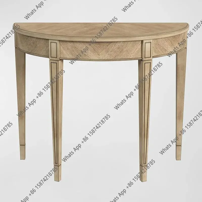 

Xc N68 American Semi-round Solid Wood Entrance Table/French Retro Light Luxury High-end Feel Home Entrance Table Against The Wal