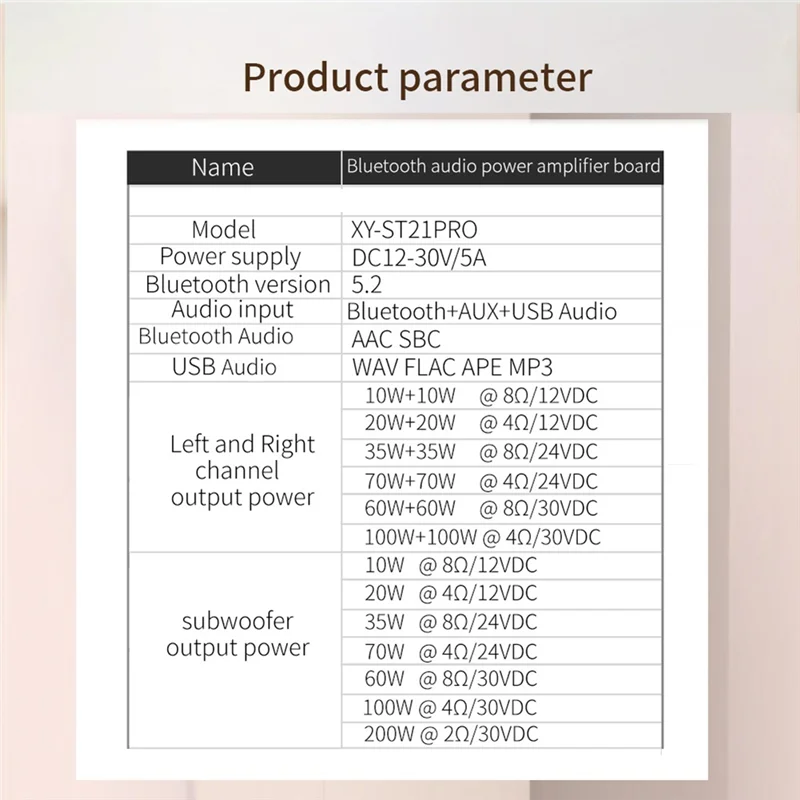 

A25R-XY-ST21PRO Bluetooth Digital Power Amplifier Board 2.1 Channel 100Wx2+200W Subwoofer TPA3221 Exceeds 3116