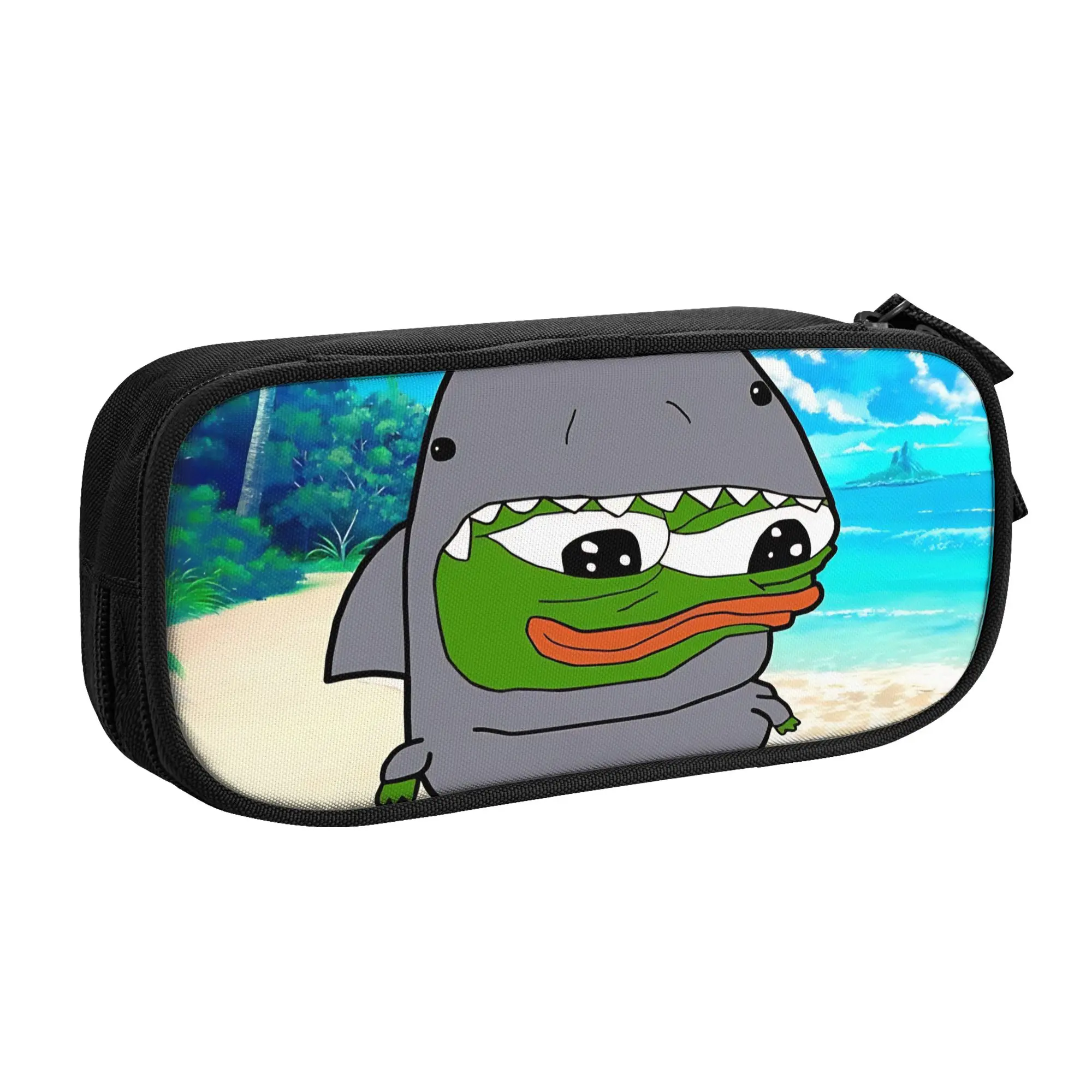 1 piece Lightweight Cute Shark Pencil Case Boys Pen Bag Pepe the Frog School Pencil Pouch