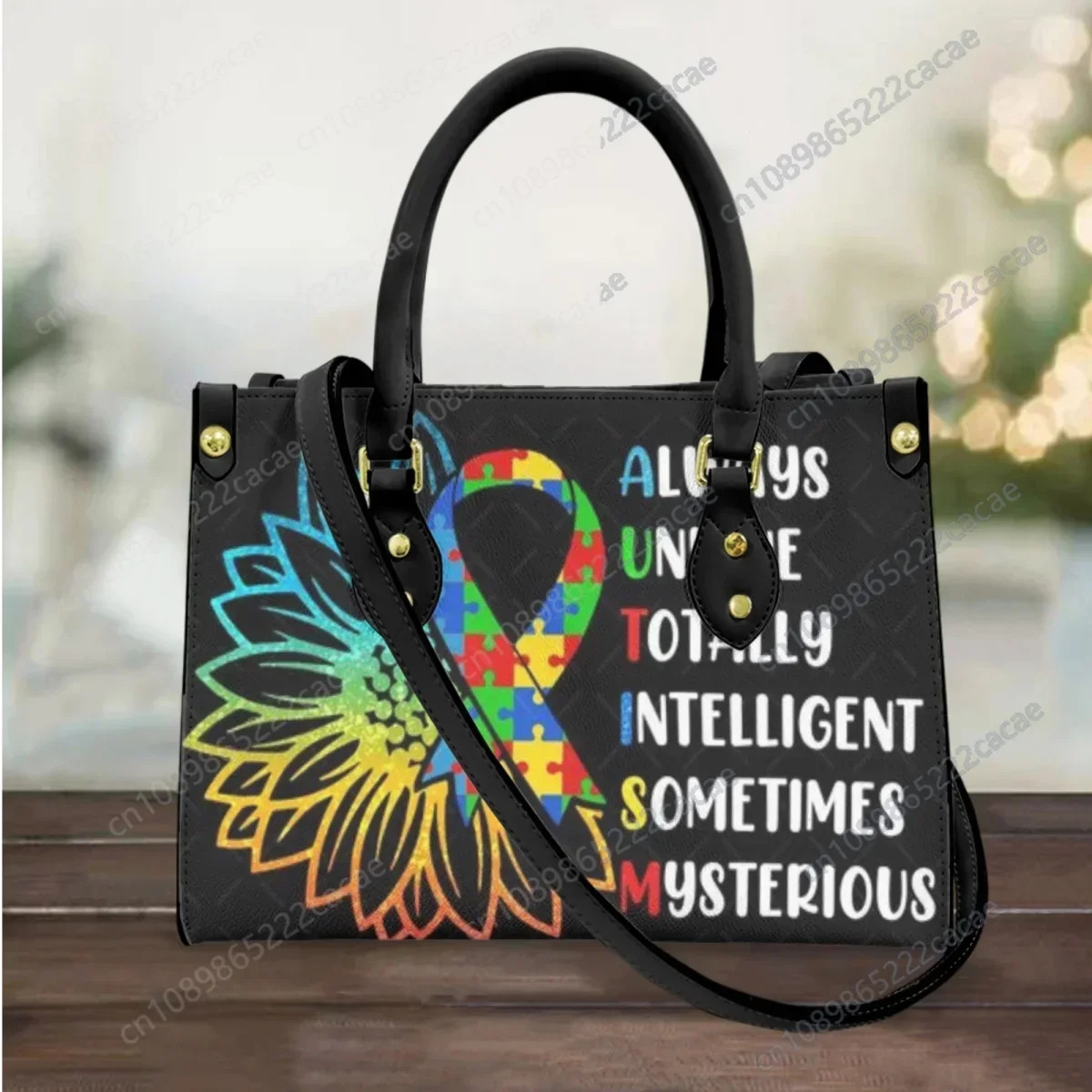 

Autism Awareness Leather Handbags Women Casual Tote Shoulder Bag Top-handle Cross Body Bags for Girls Female Bolsa Feminina 2023