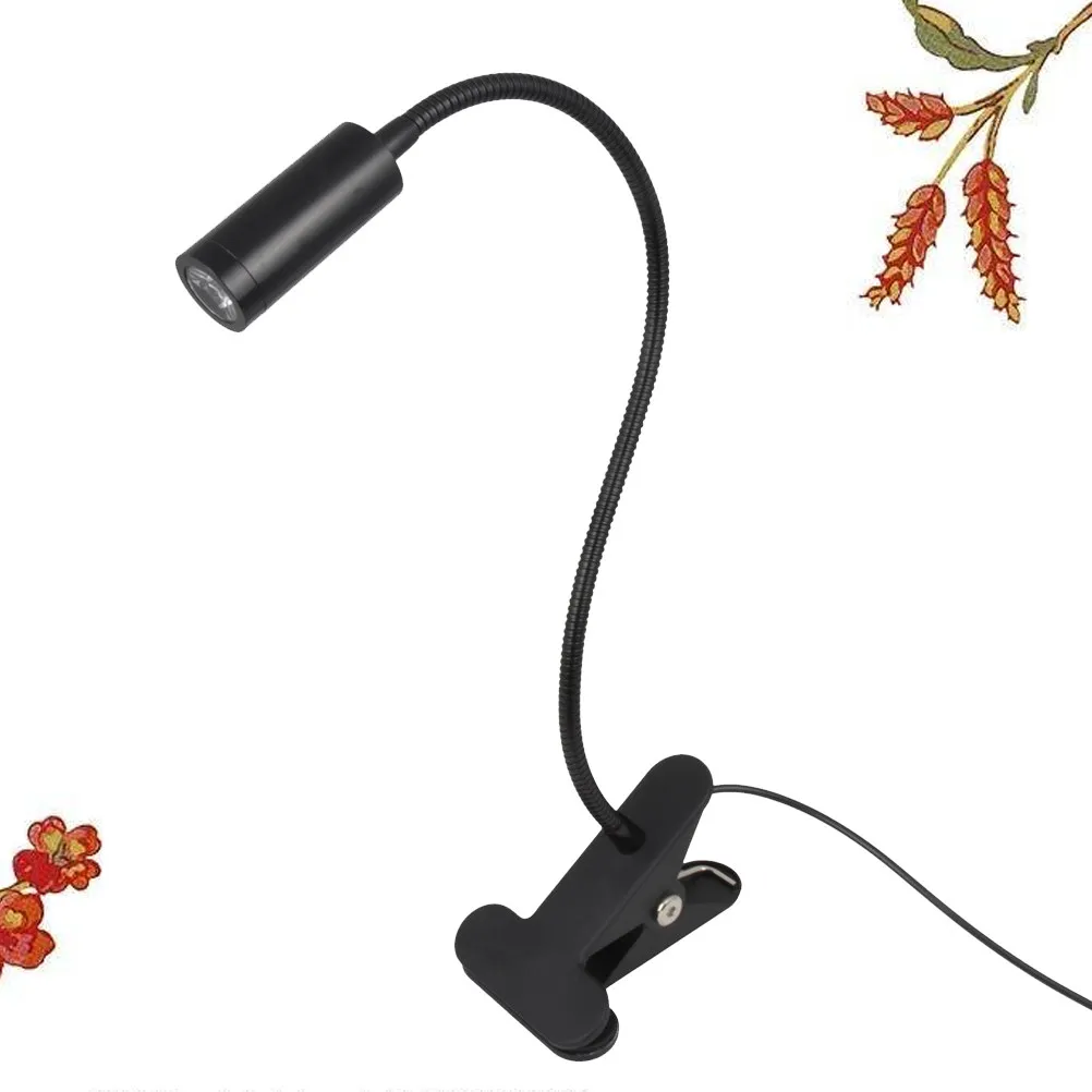 

Flexible Gooseneck LED Reading Light 3W Clip on Lamp for Desk Shelf Bed Headboard Cool White Workshop Study Light USB