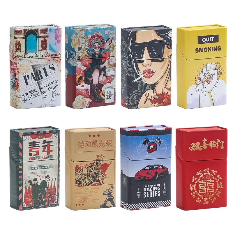 Metal Cigarette Box Hand-rolled Cigarette Case 20 pieces of Loose Soft Pack Cigarette Tobacco Box Set