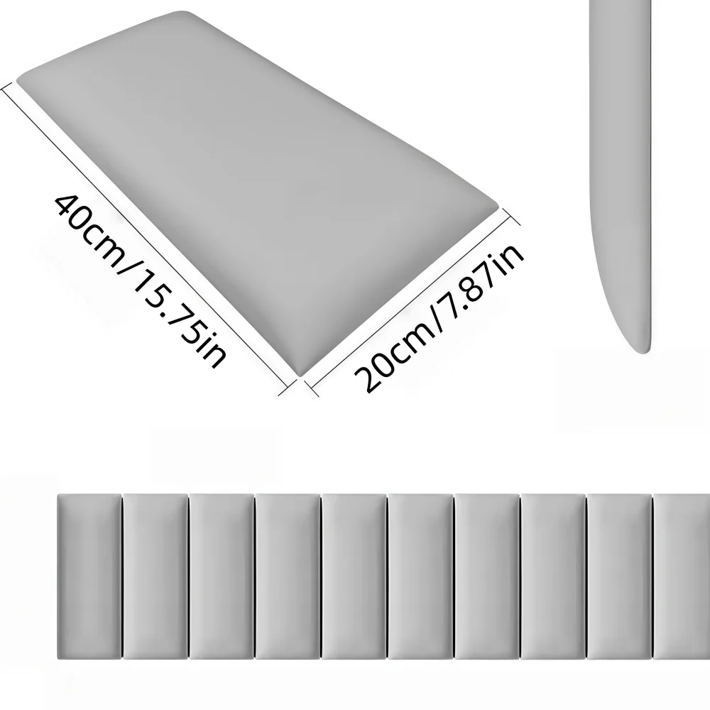 1PC Upholstered Headboard Self-Adhesive Wall Sticker 3D Anti-Collision Wall Padding Peel and Stick Padded Wall Panels