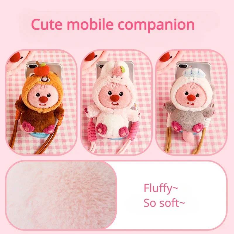 MINISO LOOPY Series Mobile Phone Back Clip Doll Pendant Cute Cross-dressing Beaver Decorative Toy Children's Birthday Gift