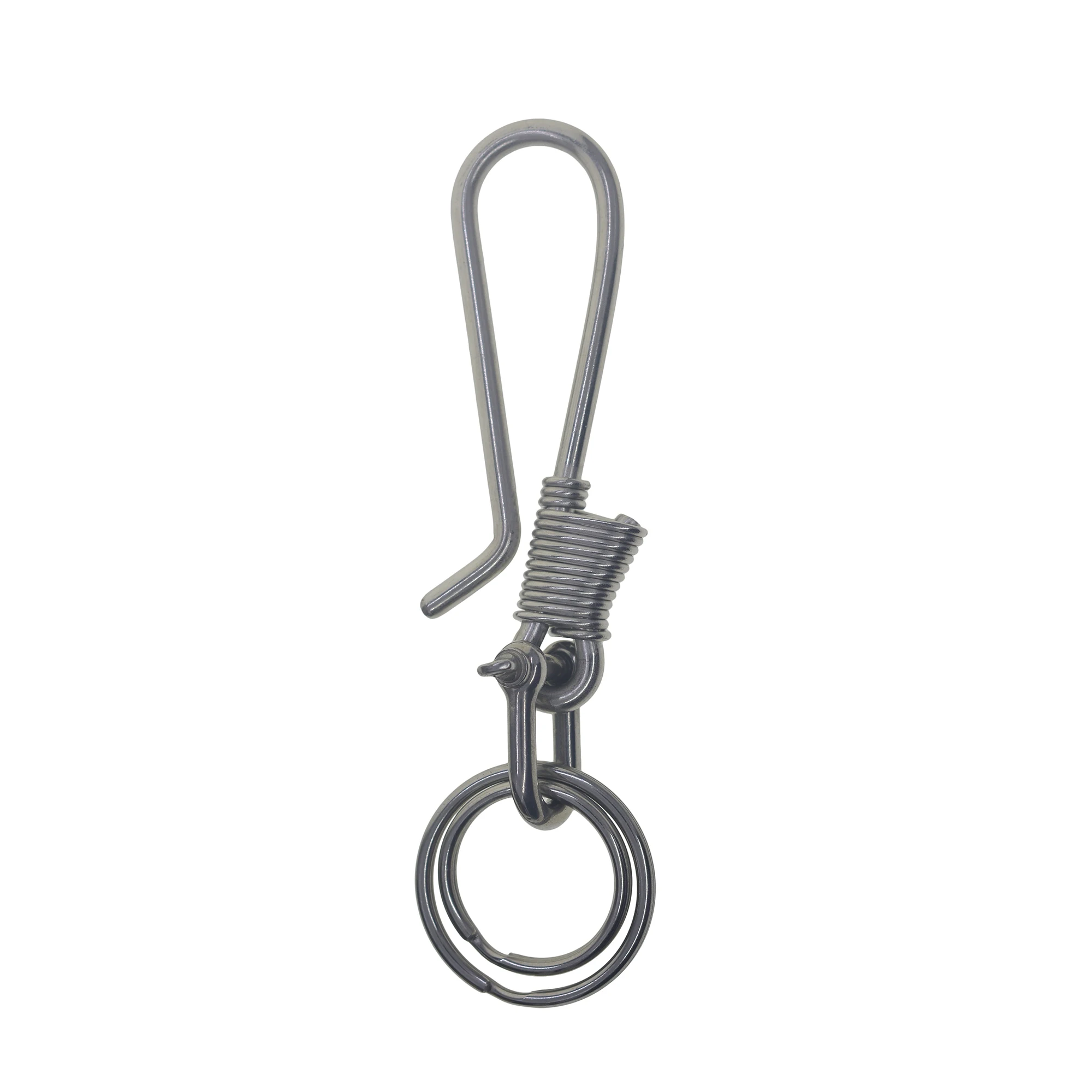 Hip pop heavy duty  large bike wire wrap stainless steel U hook belt clip keychain shackle keyring EDC gift
