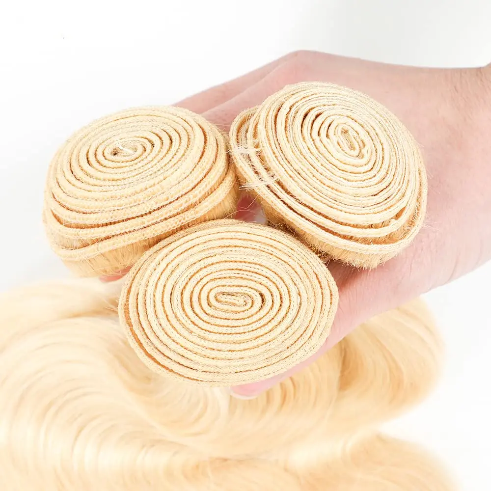 30인치 613번 묶음 인모 16A 바디 웨이브 묶음 인모 100% 미가공 금발 컬러 묶음 여성용 헤어 익스텐션