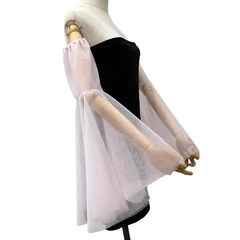 39BD Atmungsaktive, ausgestellte Armstulpen für Hochzeitskleider und besondere Anlässe – Detail 10