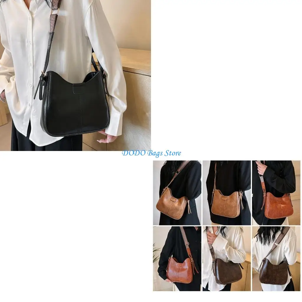 

Women's Crossbody Bag PU Leather Bucket Bag Handbag Shoulder Purse for Daily