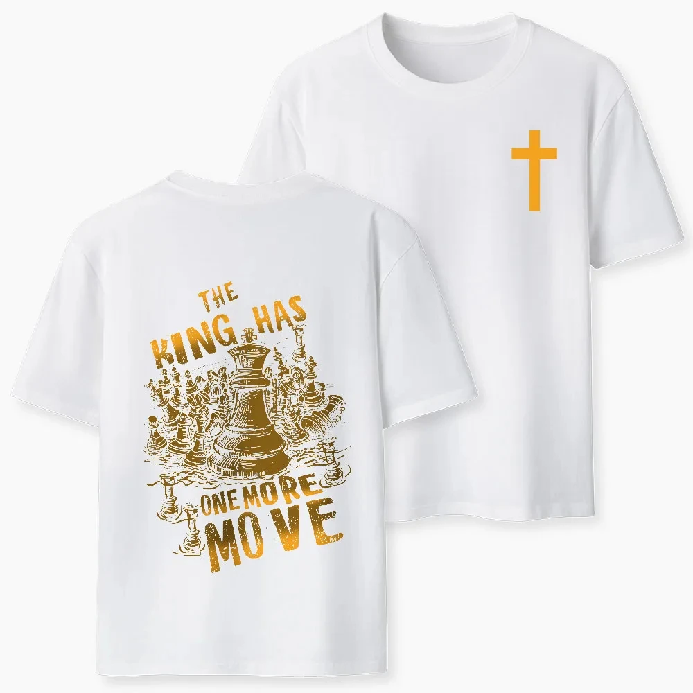 2026 Fashion Gothic Chess King Has One More Chance T-shirt Summer Street Fashion Soft Texture Loose Outdoor Fitness T-shirt