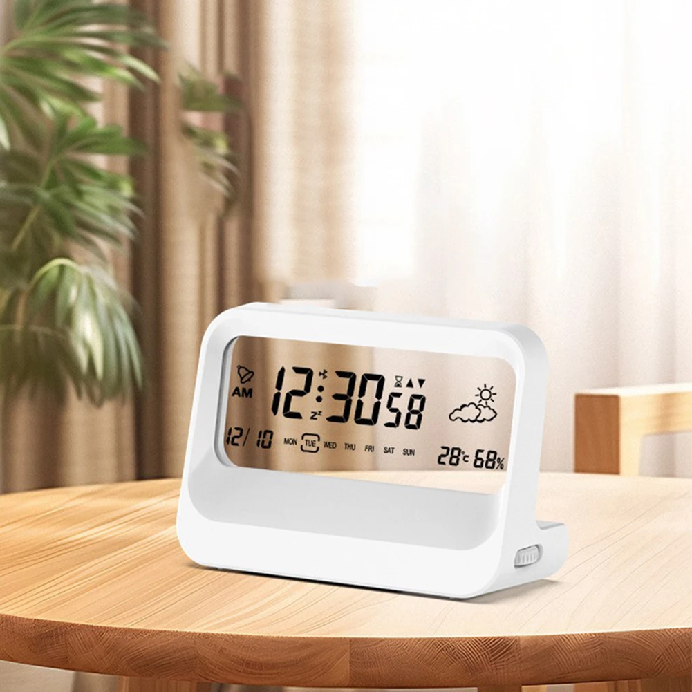 

13*5*9cm Digital Alarm Clock Snooze Functionality Portable Alarm Clock Modern Design Clock Room Temperature Display For Home