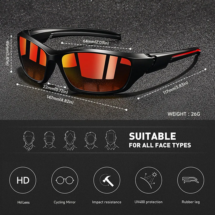 3 조각 패션 빈티지 낚시 사이클링 스포츠 선글라스 남자 여자 러닝 등산 스포츠 남자 태양 안경 UV400 안경