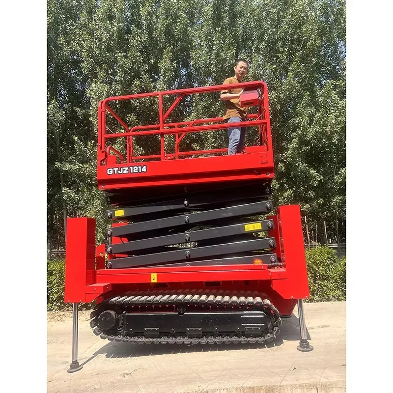 Customized Fully Automatic Scissor Lift Truck Battery Power Self Drive 4m 6m 8m 10m Scissor Lift With Ce Certificates