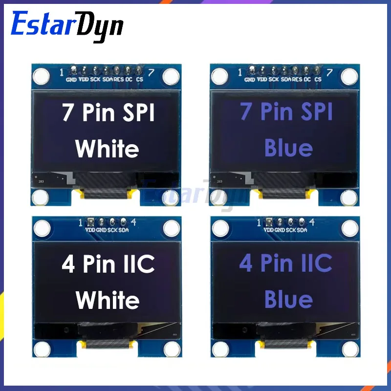 Estardyn RoHS 1.3 inch OLEDWhite/Blue  SPI/IIC I2C Communicate Color 128X64 1.3 inch OLED LCD Display Module 1.3