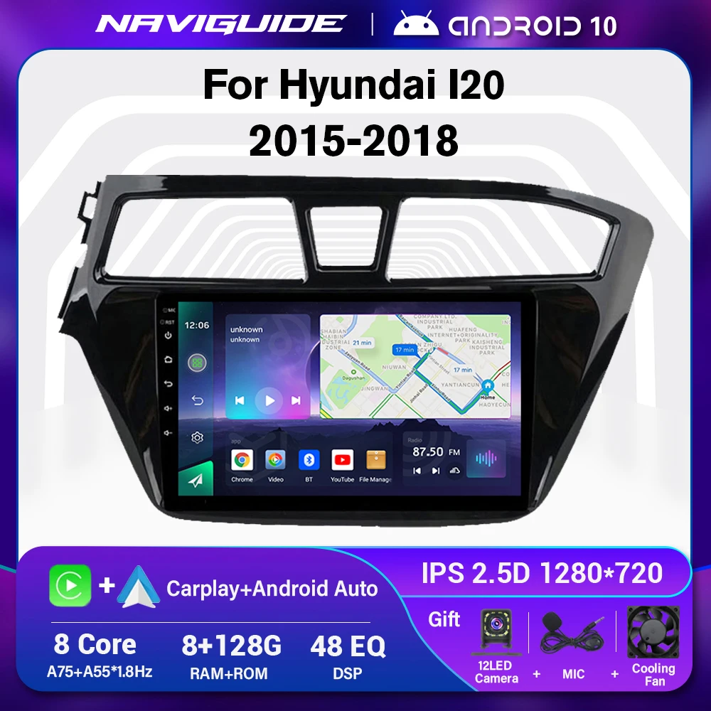 

NAVIGUIDE A07 Car Radio For Hyundai I20 LHD RHD 2015-2018 Android 10 Stereo Multimedia GPS Navigation No 2Din DVD Player Carplay