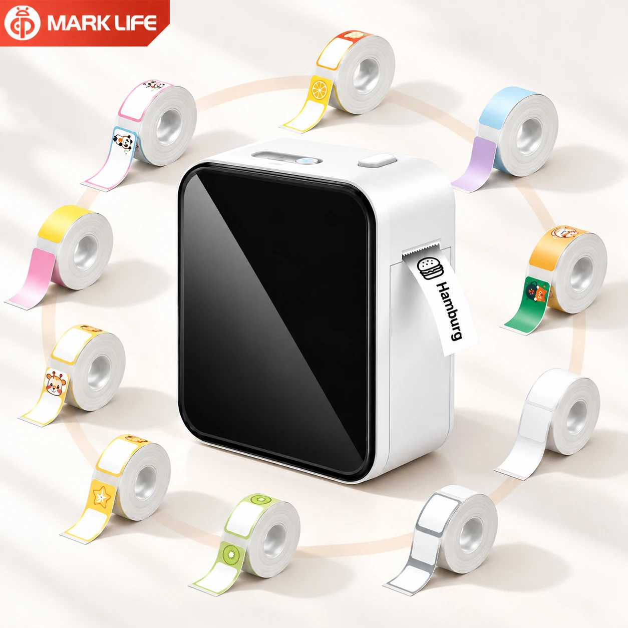 Marklife P15 Bluetooth Label Printer No‑Ink Thermal Label Printer for Home&School & DIY Handmade Tags, Compatible iOS & Android