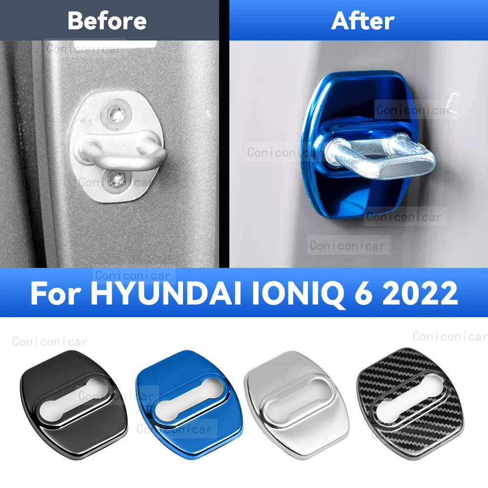 Car Door Lock Protector Cover Stainless Steel For HYUNDAI IONIQ 6 2022 Protect Buckle Anti-rust Decoration Accessories