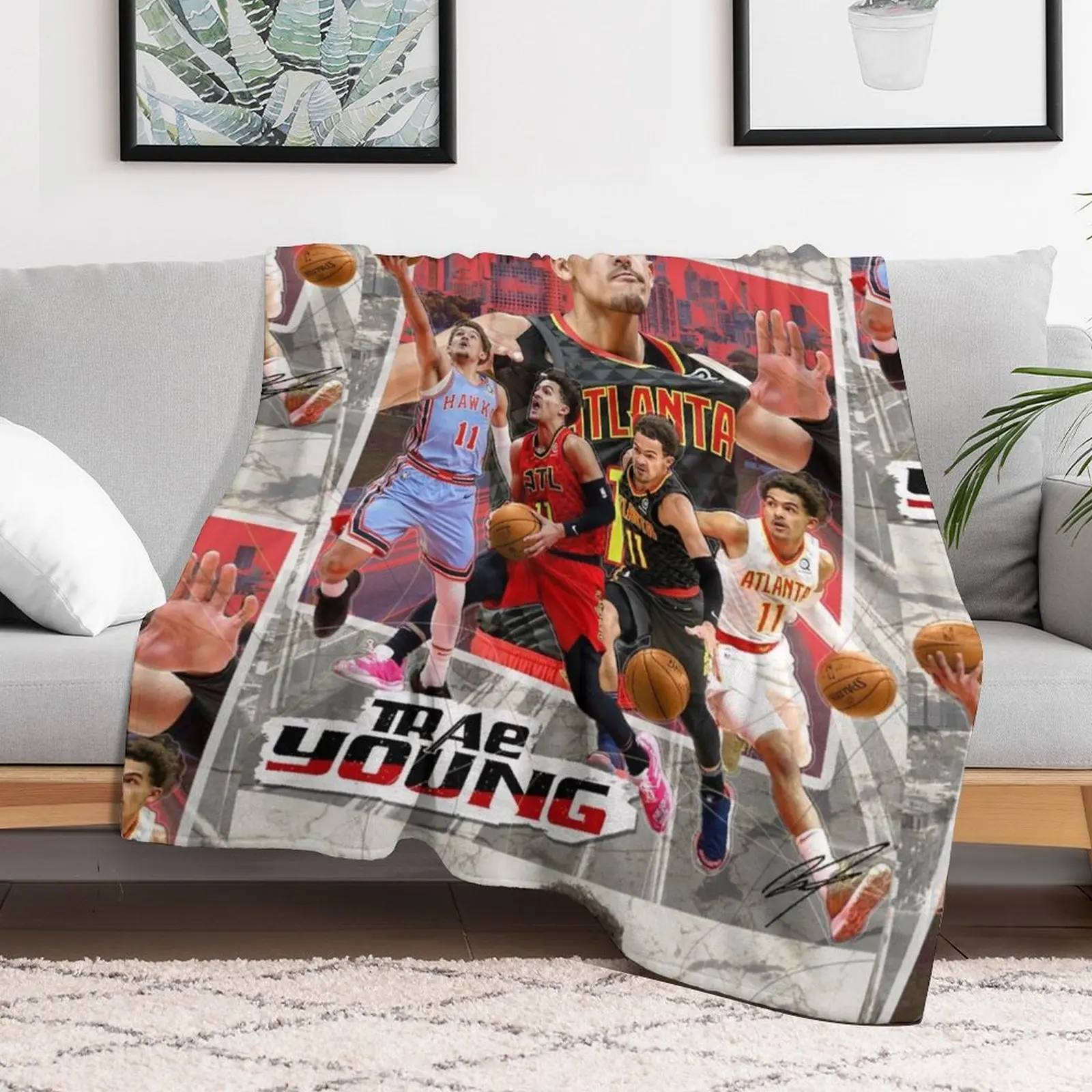 Trae Young رمي بطانية لحاف الفانيلا النسيج البطانيات للطفل الفاخرة رمي البطانيات