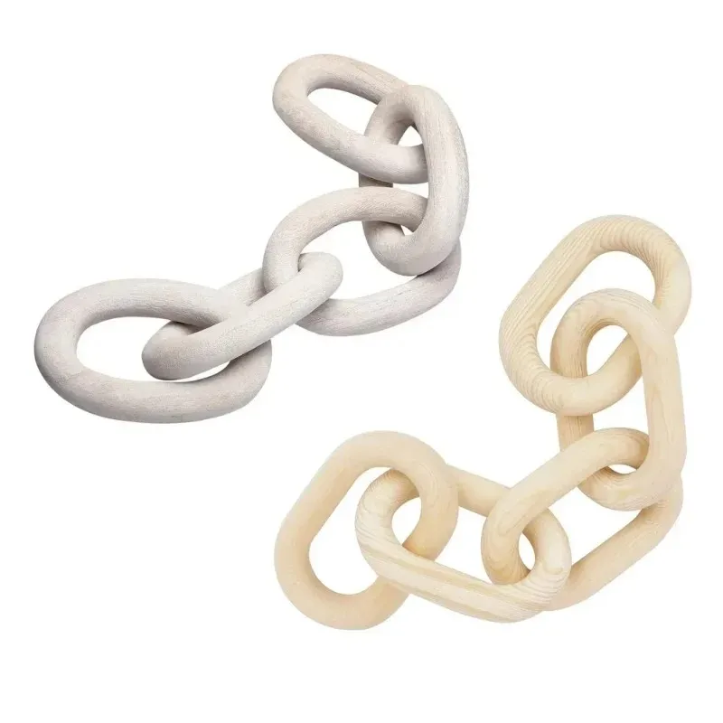 Top Quality Wooden Chain Link Bohemian Art Hand Carved Modern Ornament Crafts for Farmhouse Bedroom Coffee Rustic Decoration