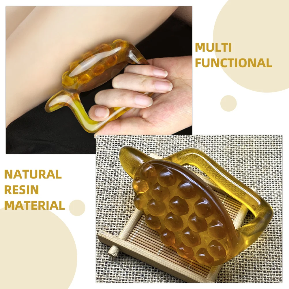 Tabla Gua Sha de masaje de resina marrón, herramienta de relajación muscular, mango ergonómico de tamaño cómodo, herramienta raspadora para pies, cuello y hombros