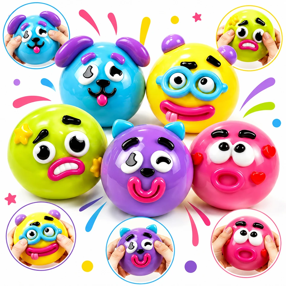 Beliebte Smushers Squishy, Curiosities Dog Face Swap Squishy Spielzeug, weiches, formbares, niedliches Slow-Rise-Quetschspielzeug, entspannendes sensorisches Spielzeug