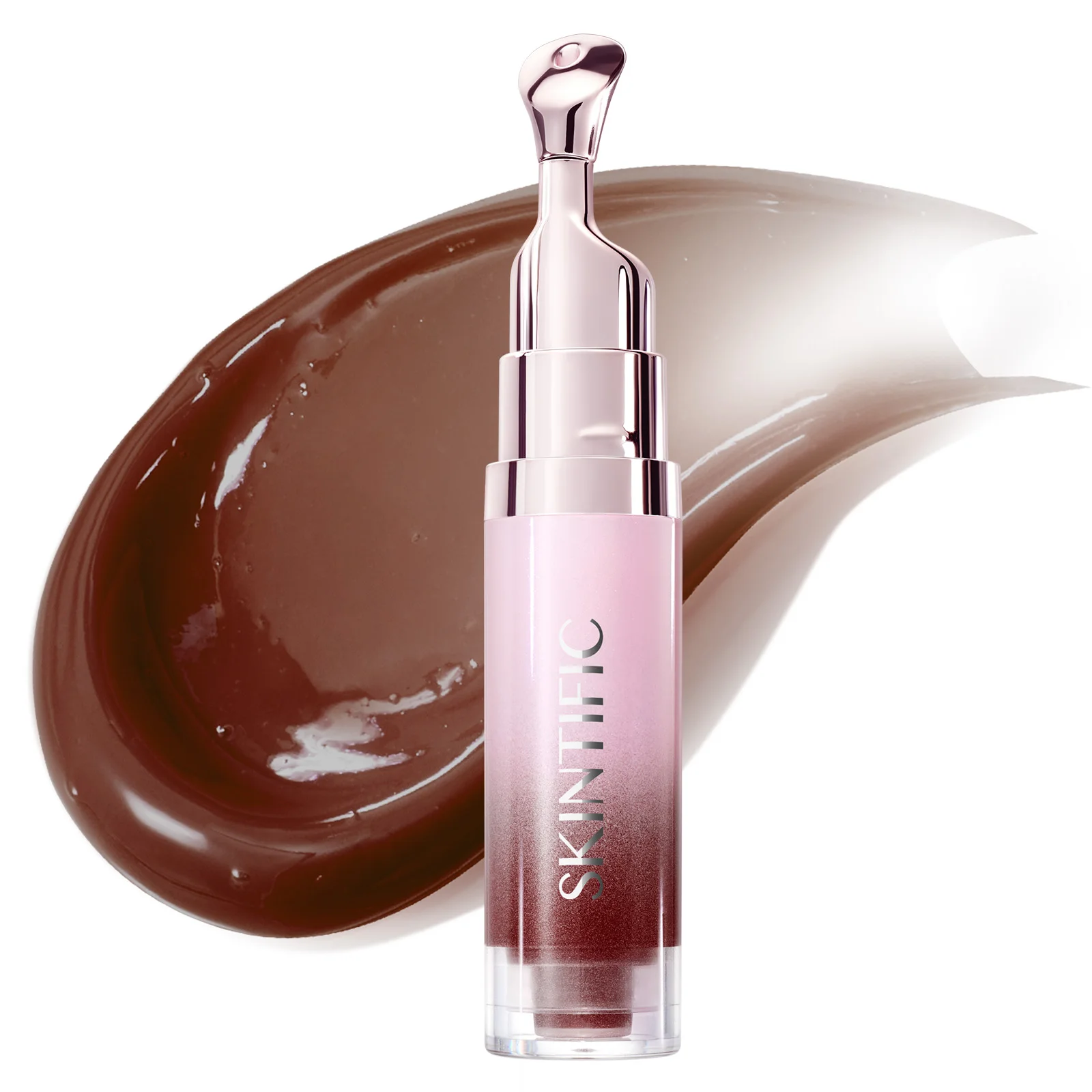 SKINTIFIC Peptide & Vitamin E Lip Serum Gloss, Sheer Pink Shade, 14-Day Radiant Boost to Improve Dark Uneven Lip Tone, Lightweig