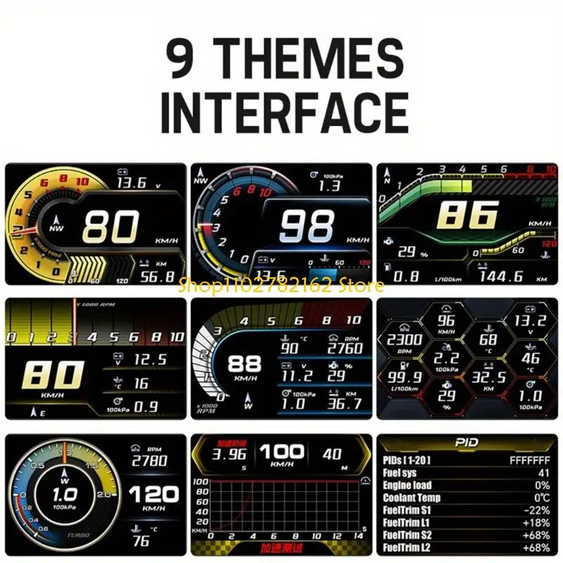 547B Car Diagnostic DISPLAY Slide With OBD2 Connection Tall Observability LCD Screen Augmenter WHIRLS Speed Oil Temperature Data