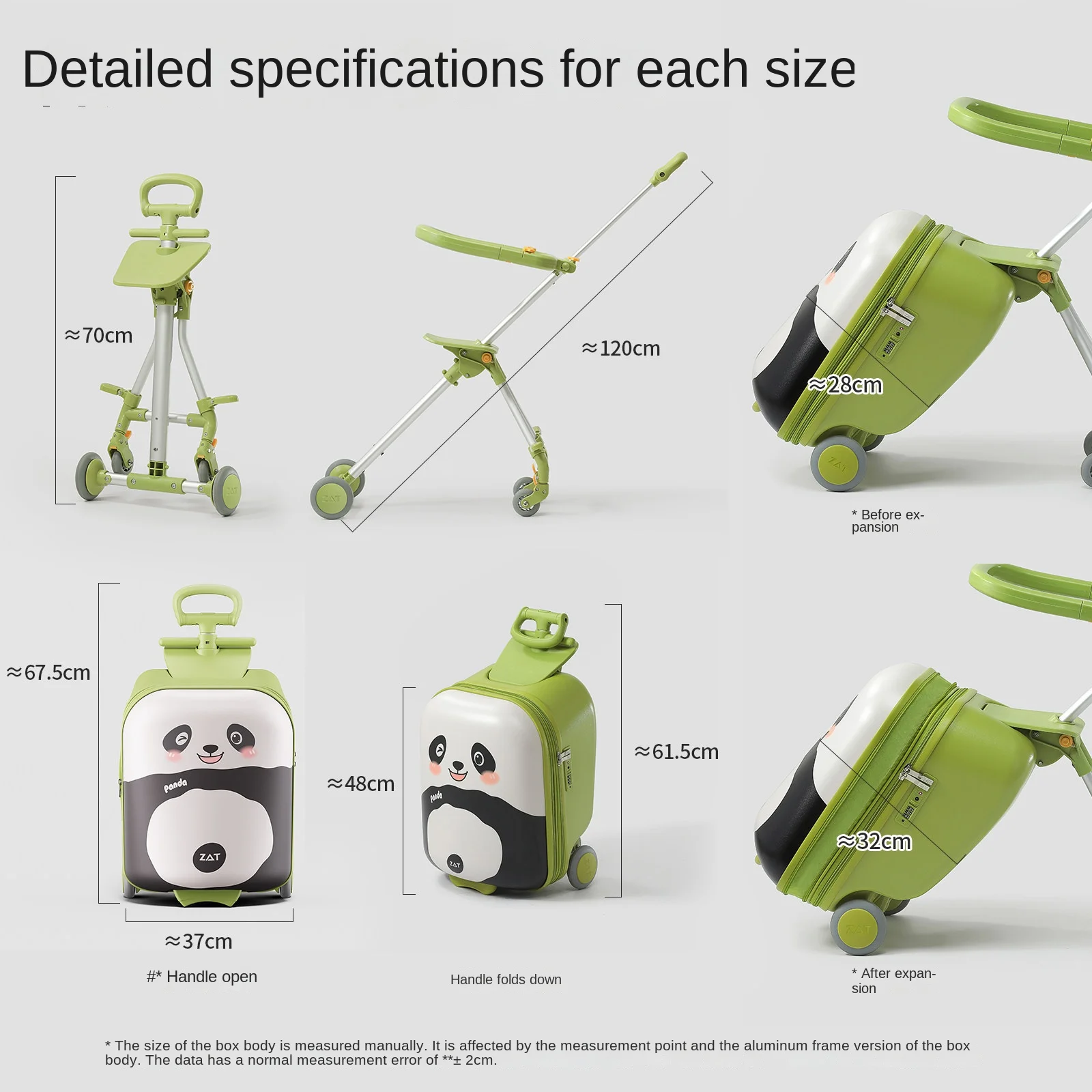 New Children’s Suitcase Can be Sat on or Ridden 20-inch Travel Suitcase Detachable Trolley Luggage for Travelling with Kids