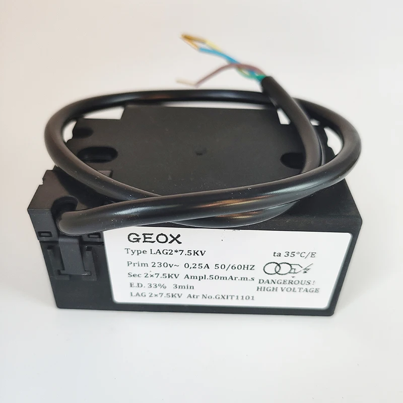 Transformador de ignição do queimador para queimadores, substituição para queimadores, chaminé, EBI, peças sobresselentes, 33% ED, 50-60HZ, 1*11 quilovolts, 2 × 7.5 quilovolts, 1 * 11KV