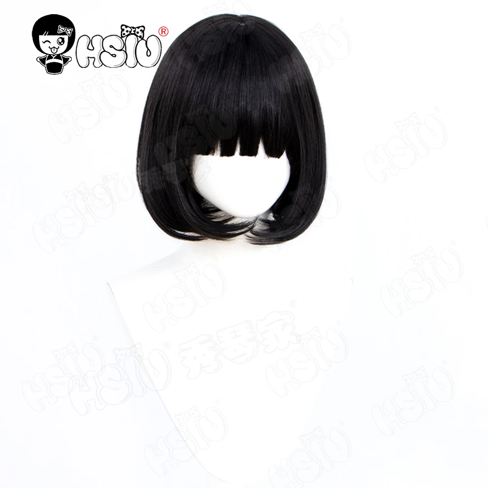 Wig Cosplay Katheryne HSIU 35cm Wig sintetis tahan panas rambut hitam pendek Wig Cosplay permainan Genshin Impact Katheryne