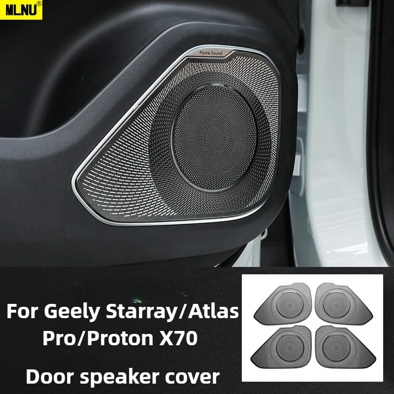 

Door Speaker Cover For Geely Starray/Atlas Pro/Proton X70 Accessories 2024-2025,Stainless Steel/Debris-Blocking/Sound-Friendly