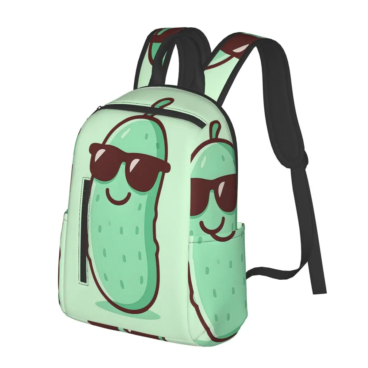 

Funny Pickle With Sunglasses Pattern Student Backpack School Bag Hiking Travel Daypack for Boys Girls Bookbag Shoulder Bags