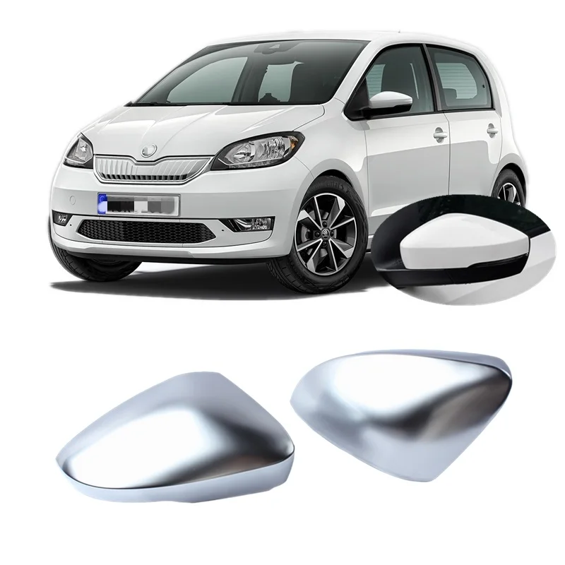 for Skoda E Citigo IV MK4 NE1 2019 2020 2021 2022 2023 2024 Matt Chromed Gloss Black Rearview Mirror Cover Cap