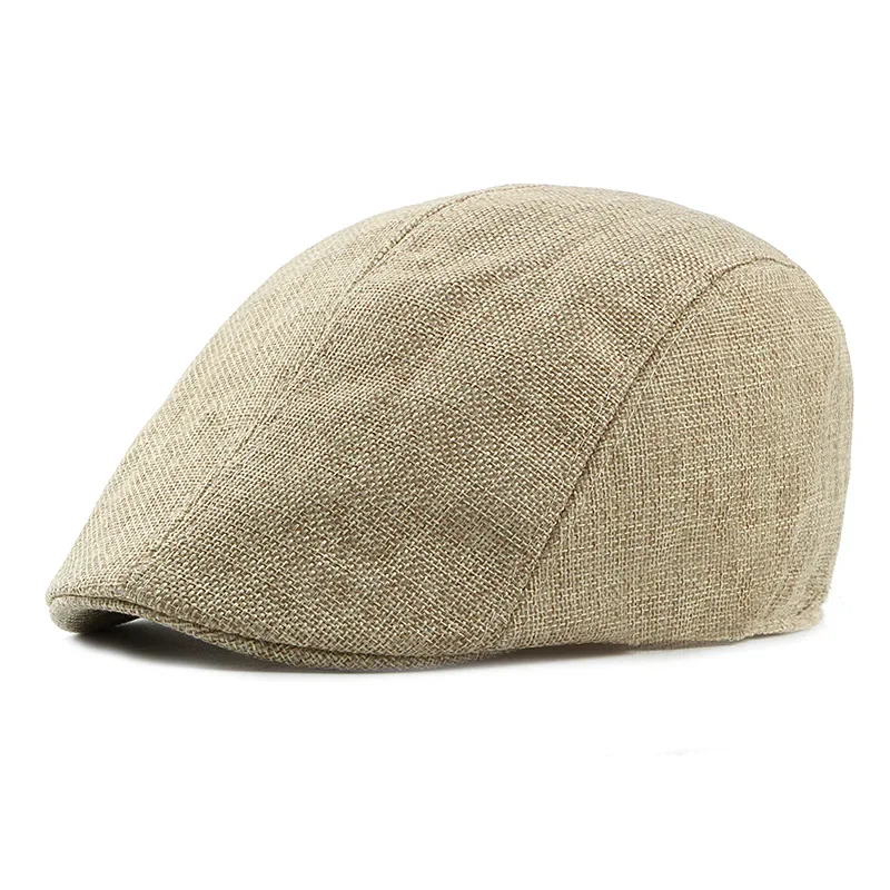 Summer Polyester Solid Color Newsboy Caps Flat Peaked Cap Men and Women Painter Beret Hats 55