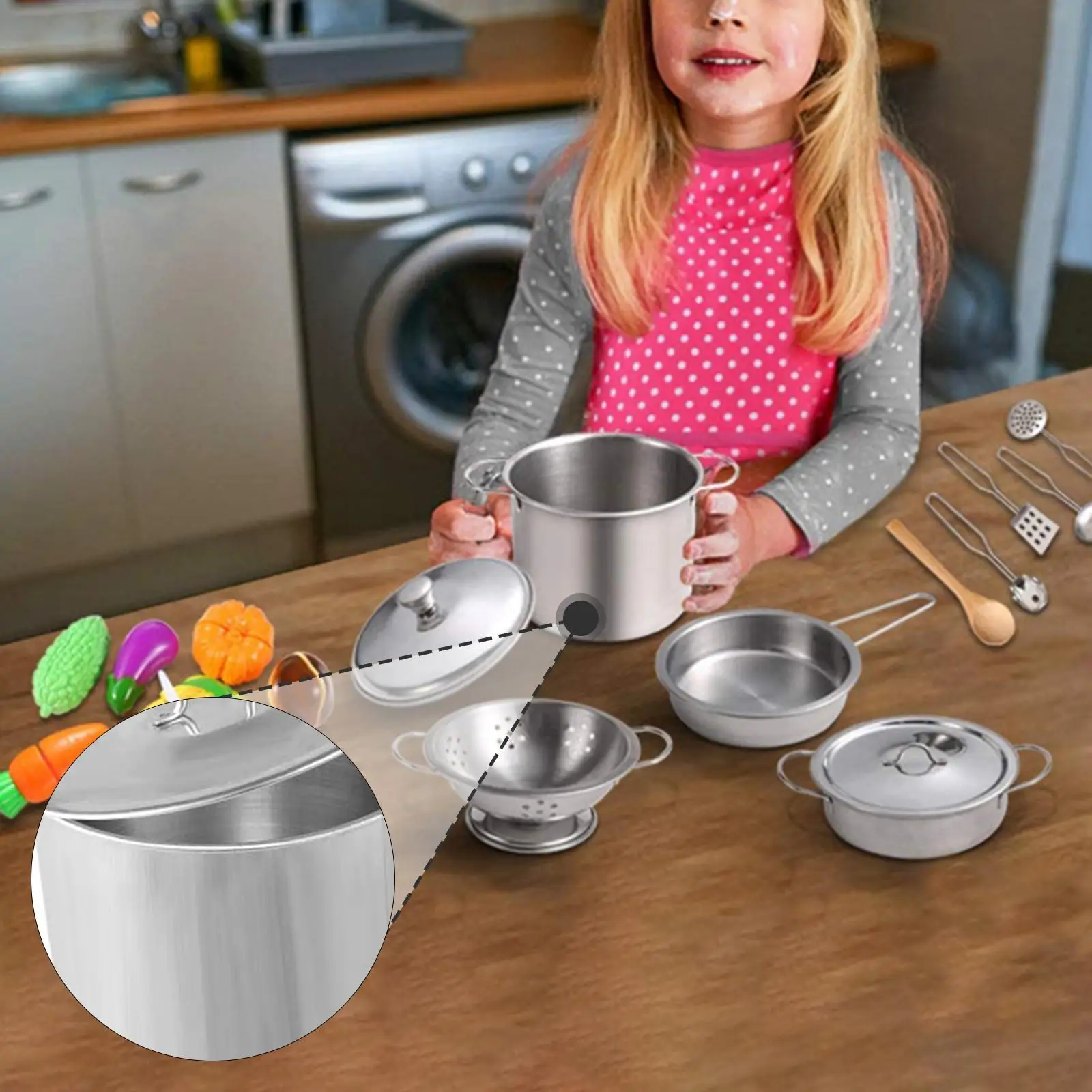 Jouets de cuisine, accessoires de cuisine, ensemble de jeu réutilisable, casseroles et poêles pour garçons et filles, apprentissage de la fête de noël en classe